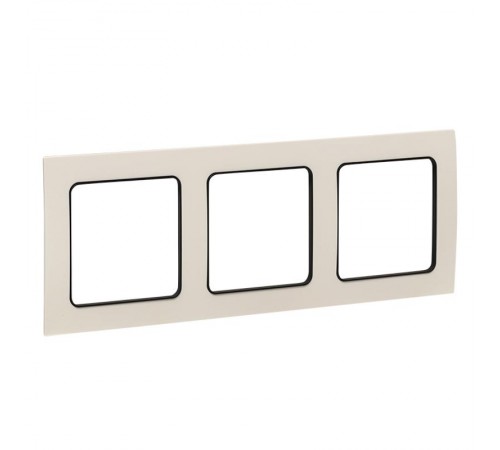 Стокгольм Рамка 3-местная белая с линией цвета черный PROxima  EZM-G-304-20  EKF
