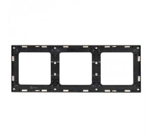 Стокгольм Рамка 3-местная белая с линией цвета черный PROxima  EZM-G-304-20  EKF