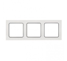 Стокгольм Рамка 3-местная белая с линией цвета черный PROxima  EZM-G-304-20  EKF