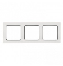 Стокгольм Рамка 3-местная белая с линией цвета черный PROxima  EZM-G-304-20  EKF