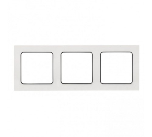 Стокгольм Рамка 3-местная белая с линией цвета черный PROxima  EZM-G-304-20  EKF