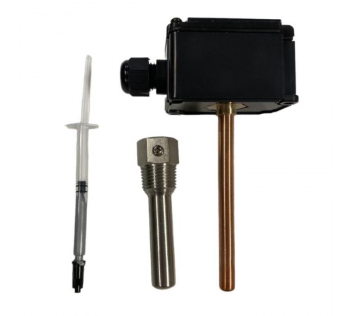 Датчик температуры погружной, -50...+150°С 0...10В 100мм =15...35В с гильзой 50мм  SPTV100  SE