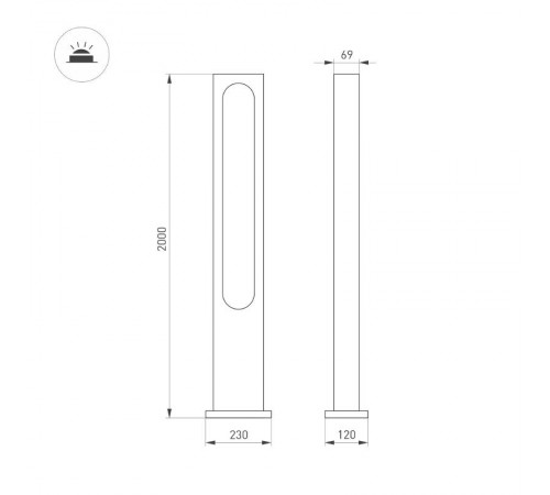Светильник LGD-MUSE-BOLL-H2000-18W Warm3000 (DG, 328 deg, 230V) (Arlight, IP65 Металл, 3 года)  037522  Arlight