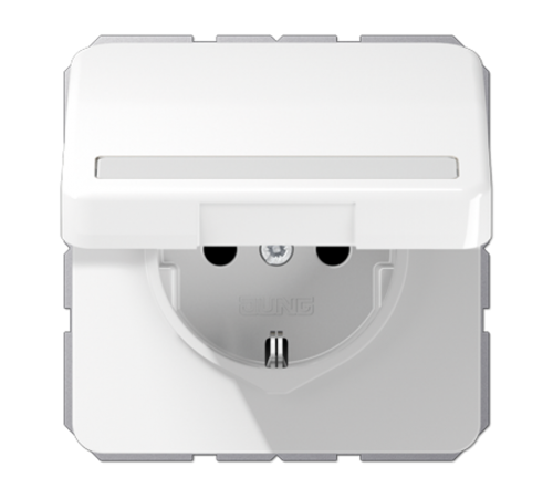 Штепсельная розетка SCHUKO 16A 250V~ с полем для надписи и защитой от влажности; белая  CD1520BFNAKLWW  Jung