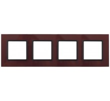 14-5104-25 Рамка на 4 поста, стекло, Эра Elegance, бордо+антр  Б0034533  ЭРА