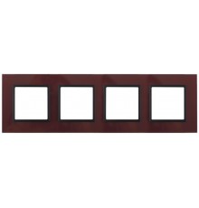 14-5104-25 Рамка на 4 поста, стекло, Эра Elegance, бордо+антр  Б0034533  ЭРА