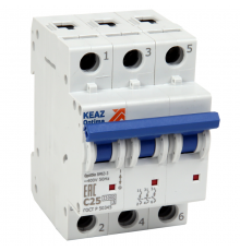 Выключатель автоматический модульный OptiDin BM63-3C10-15-ОМ4-РЕГ  365599  КЭАЗ