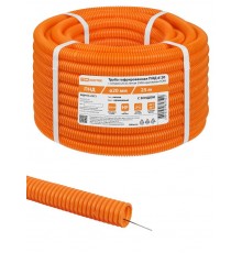 Труба гофрированная ПНД d 20 с зондом (25 м) легкая 350Н оранжевая  SQ0413-2512  TDM