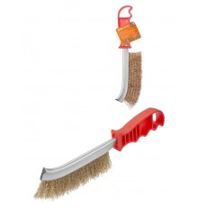 Щетка ручная, металлическая с пластик. рукояткой, латуниров. витая проволока d 0,3 мм, "Гранит",  SQ1096-0101  TDM