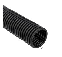 Труба гофрированная из ПНД с зондом, черная 32 мм, (бухта 25 м/уп.)  28-0032-3  REXANT