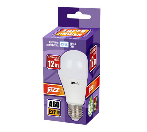 Лампа светодиодная PLED- SP A60 12w E27 4000K 230/50  .5019607  Jazzway