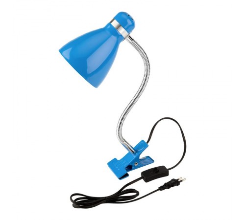 Светильник настольный Моби на металлической стойке с зажимом-прищепкой, с цоколем Е27, 60 Вт, цвет летнее небо  603-1013  Rexant