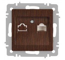 Розетка Intro Accent 6-303-10 информационная RJ45, IP20, СУ, венге  Б0063643  Intro