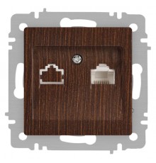 Розетка Intro Accent 6-303-10 информационная RJ45, IP20, СУ, венге  Б0063643  Intro