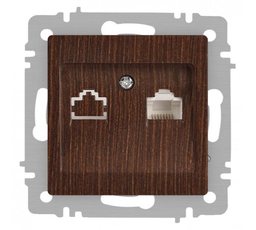 Розетка Intro Accent 6-303-10 информационная RJ45, IP20, СУ, венге  Б0063643  Intro