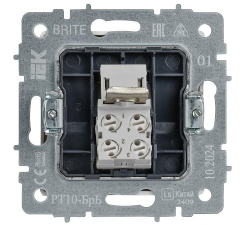 BRITE Розетка телефонная RJ11 РТ10-БрБ белый  BR-T10-K01  IEK