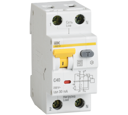 Выключатель автоматический дифференциального тока АВДТ 32 1п+N 40А C 100мА тип A  MAD22-5-040-C-100  IEK