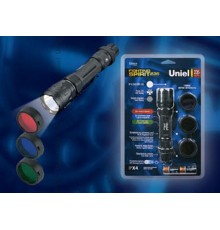 Фонарь-offroad Premium "fighting spirit 235" P-ML075-PB Black  алюм. , XR-E {Q4} CREE LED, блистер, 2 х CR123A в/к, черн  03813  Uniel