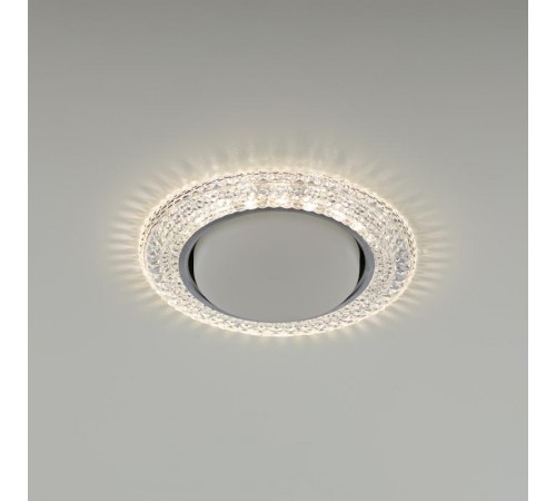 Светильник точечный встраиваемый под лампу DK LD26 15Вт GX53 прозрачный с подсветкой  Б0029638  ЭРА