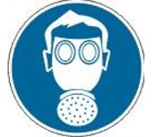 Знак наклейка M04 "Работать в средствах индивидуальной защиты органов дыхания" (200х200) ГОСТ 12.4.026-2015  PROxima an-m-04  EKF