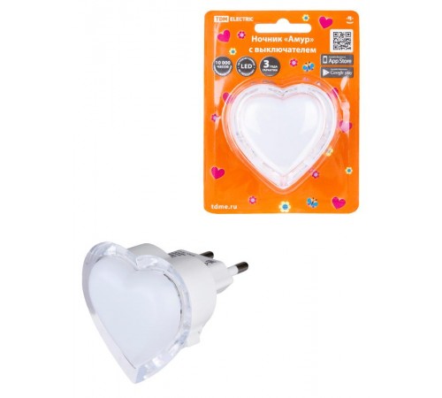 Ночник "Амур" с выключателем, 0,3 Вт, 220 В  SQ0357-0030  TDM