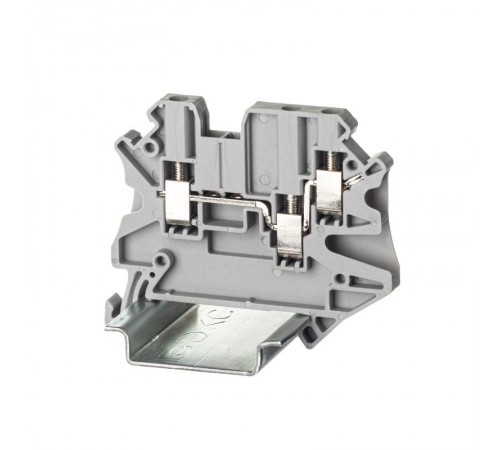 Клемма проходная, винтовой зажим, 3 точки подключения, 2.5 кв.мм, серая  TUR-2.5-TWIN  DKC