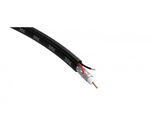 Кабель для аналогового видеонаблюдения KK-0.5-PE ККСП-2x0,5 мм, бухта 200 метров, чёрный  Б0052741  ЭРА