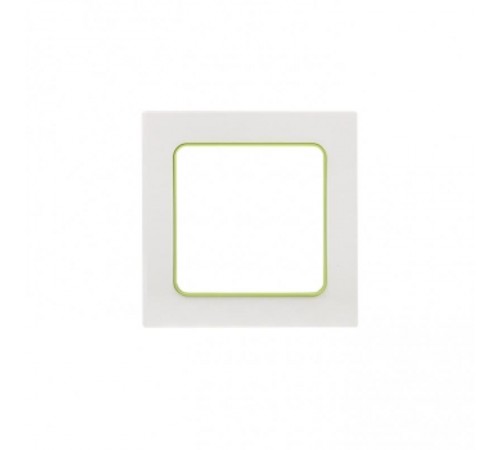 Стокгольм Рамка 1-местная белая с линией цвета зеленый PROxima  EXM-G-302-20  EKF