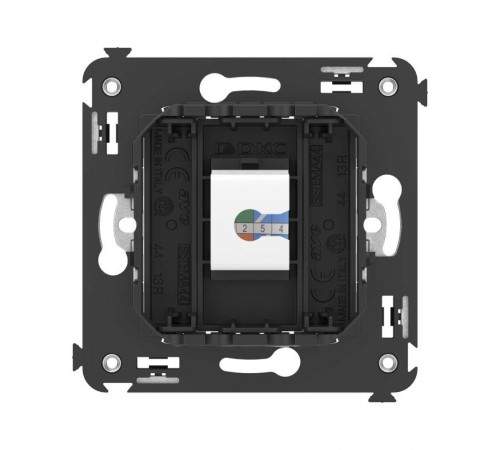 Компьютерная розетка RJ-45 без шторки в стену, кат.5е одинарная, "Avanti", "Черный матовый"  4412663  DKC