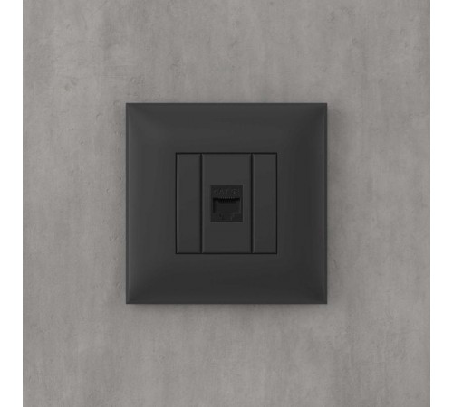 Компьютерная розетка RJ-45 без шторки в стену, кат.5е одинарная, "Avanti", "Черный матовый"  4412663  DKC