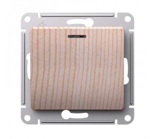 GLOSSA Сосна Выключатель 1-клавишный с подсветкой, сх.1а, 10АХ, механизм  GSL001513  SE