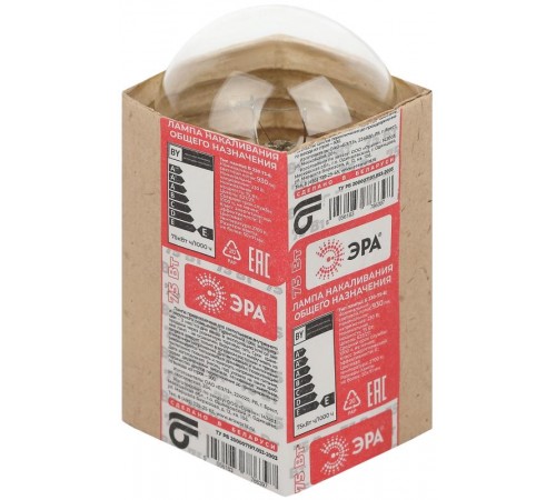 Лампа накаливания ЛОН A50 75-230-E27  (груша) 75Вт 230В Е27 в гофре  Б0039119  ЭРА