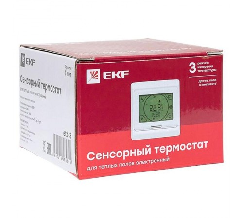 Сенсорный термостат для теплых полов электронный 16А 230В EKF Proxima  ett-3  EKF