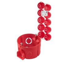 Коробка установочная СП D68х42мм, саморезы, стыковочные узлы, красная, IP20, (10 шт)  SQ1402-2116  TDM