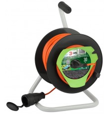 Удлинитель силовой  RP-1e-3x1.5-30m на пластиковой катушке c заземлением 1 розетка 30м ПВС 3х1,5мм2   Б0059776  ЭРА