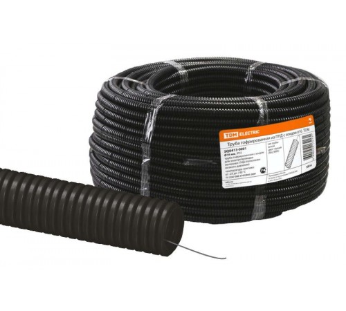 Труба гибкая гофрированная ПНД 16мм с протяжкой легкая (100 м)  SQ0413-0001  TDM