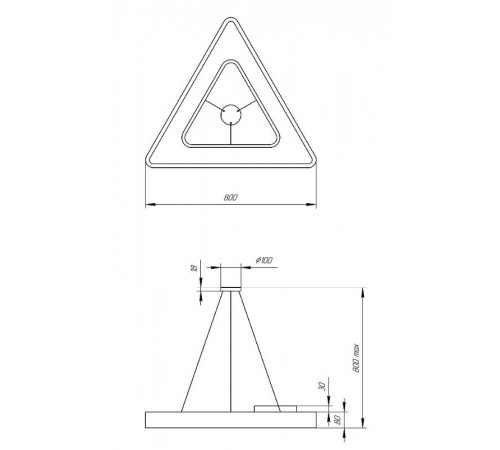 Светильник светодиодный Geometria Delta SPO-154-B-40K-042 42Вт 4000К 2300Лм IP40 800*800*80 черный подвесной  Б0050581  ЭРА