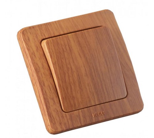 Выключатель скрытой установки, одноклавишный, с самовозвратом, цвет дуб  ВС10-331-05  HEGEL