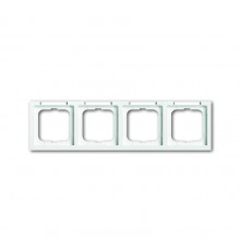 Рамка 4-постовая, с полем для надписи и шильдиком, горизонтальная, серия future linear, цвет davos/альп. белый  1754-0-4370   2CKA001754A4370  ABB