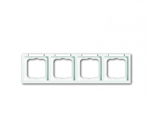 Рамка 4-постовая, с полем для надписи и шильдиком, горизонтальная, серия future linear, цвет davos/альп. белый  1754-0-4370   2CKA001754A4370  ABB