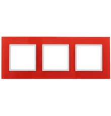 14-5103-23 Рамка на 3 поста, стекло, Эра Elegance, красный+бел  Б0034514  ЭРА
