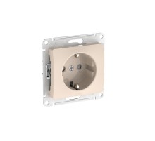 Glossa Бежевый Розетка с заземлением со шторками, 16А, механизм, быстрозажимные клеммы  GSL000245S  SE