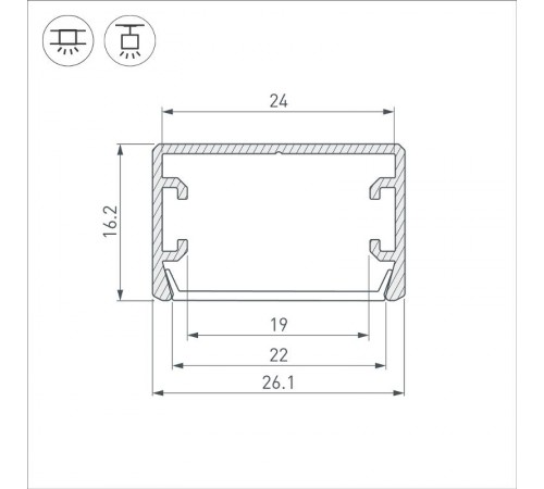 Профиль PLS-LOCK-H16-SMT-2000 ANOD (arlight, Алюминий)  033224  Arlight