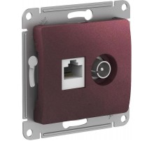 Glossa Баклажановый Розетка 2-ая TV + компьютерная RJ45, кат. 5Е, механизм  GSL001189  SE