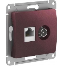 Glossa Баклажановый Розетка 2-ая TV + компьютерная RJ45, кат. 5Е, механизм  GSL001189  SE