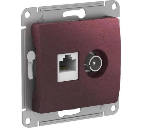 Glossa Баклажановый Розетка 2-ая TV + компьютерная RJ45, кат. 5Е, механизм  GSL001189  SE