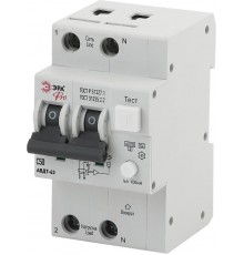 Выключатель автоматический дифференциального тока NO-902-01 АВДТ 63 C50 100мА 1P+N тип А Pro  Б0031851  ЭРА
