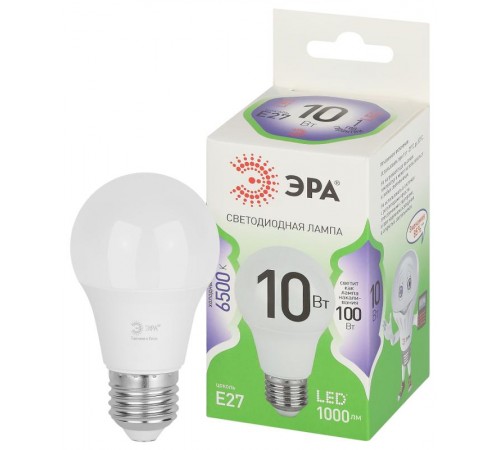 Лампа светодиодная  GREEN LINE LED A60-10W-865-E27 GL E27 10 Вт груша холодный свет  Б0067090  ЭРА