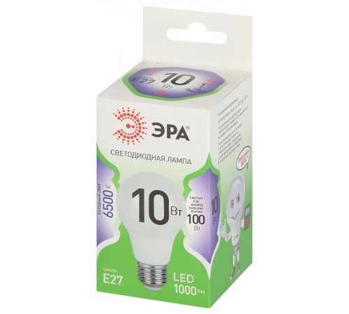 Лампа светодиодная  GREEN LINE LED A60-10W-865-E27 GL E27 10 Вт груша холодный свет  Б0067090  ЭРА