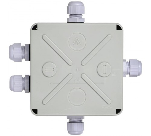 Коробка распределительная КМ41330 для о/п 100х100х50 мм IP55 (RAL7035, гермовводы PG9 5 шт)  UKO10-100-100-050-K51-55  IEK